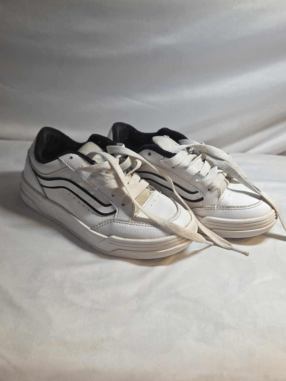Vans White Sneakers with Black Accents